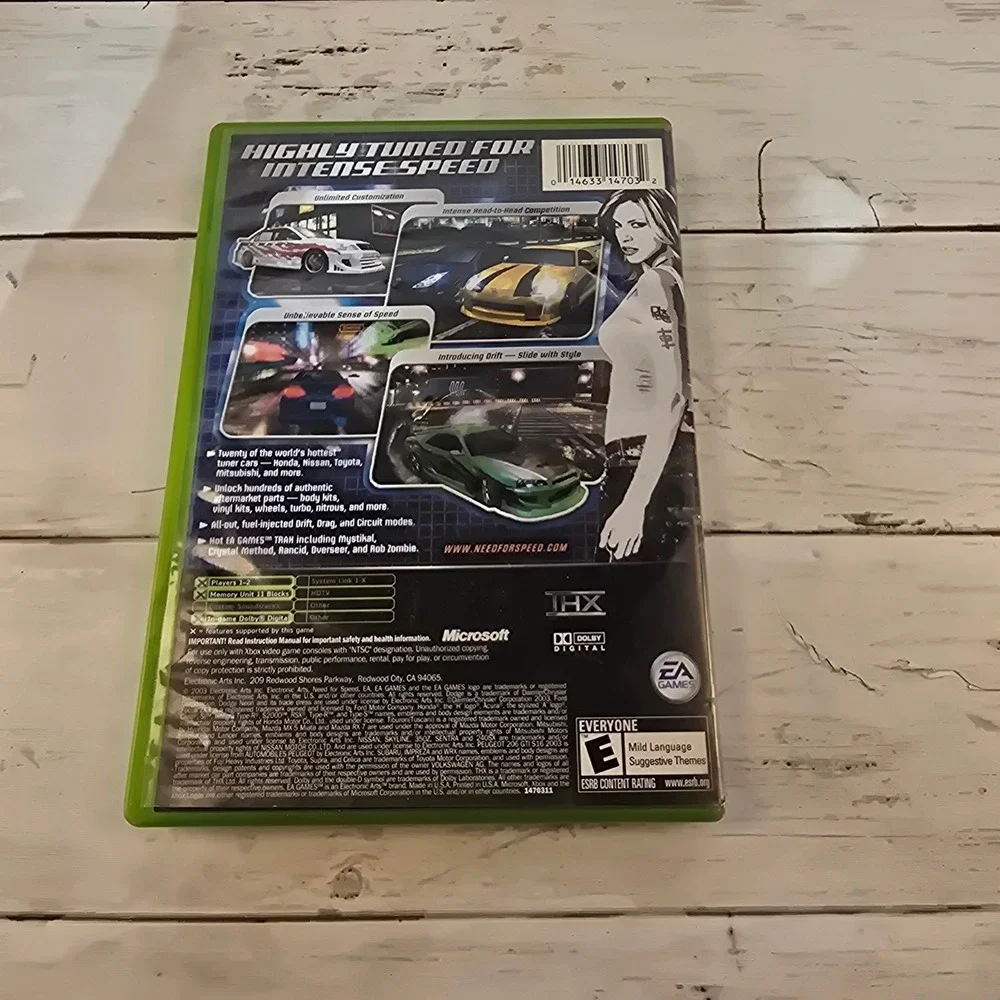Need for Speed Underground Microsoft Xbox Original 2003 EA Games Racing CIB